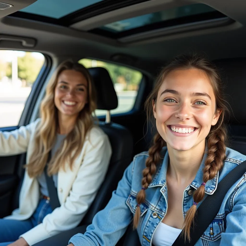 Passengers Enjoying a Comfortable Car Ride