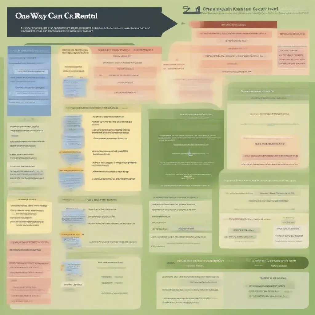 Comparison chart of One-way car rental vs. other options like round-trip car rental, train, and plane travel