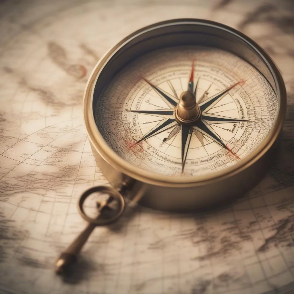 Compass on World Map