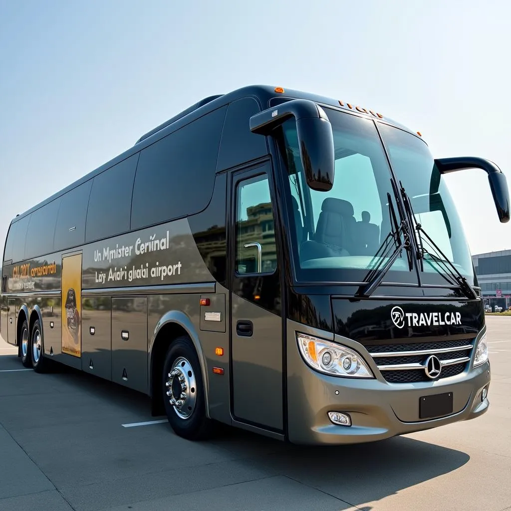 Corporate bus rental waiting at Hanoi's Noi Bai International Airport