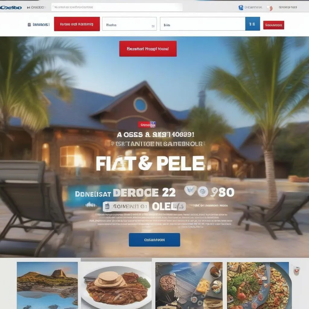 Costco Travel Website Homepage