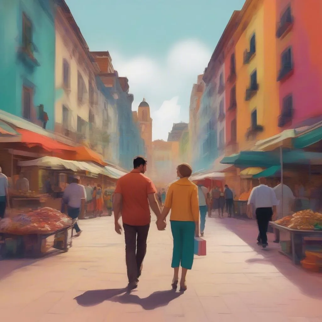 Couple exploring a new city