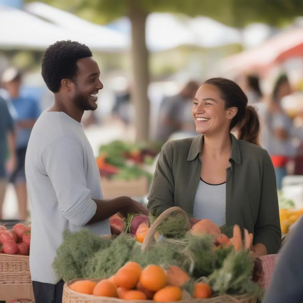 Couple Choosing Fruits and Vegetables