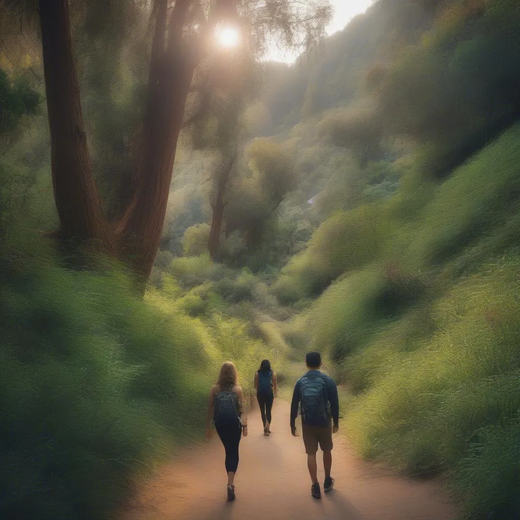 Couple hiking in Alum Rock Park