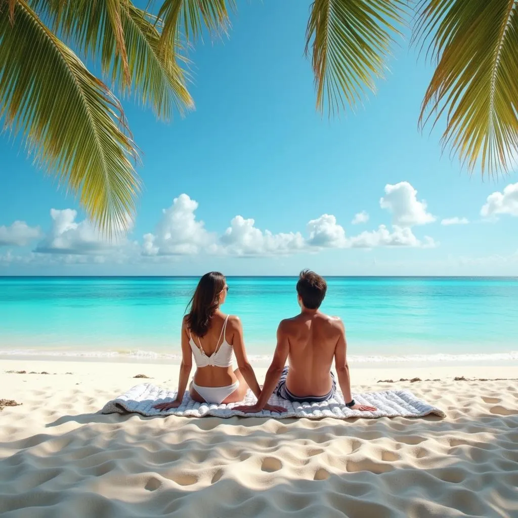 Couple Enjoying a Relaxing Beach Vacation