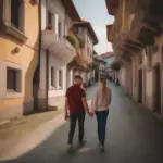 Couple Walking in Bulgaria