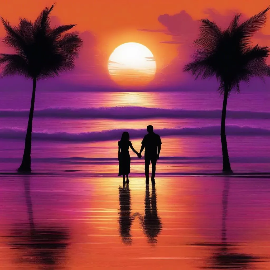 Couple Enjoying Sunset in Bali