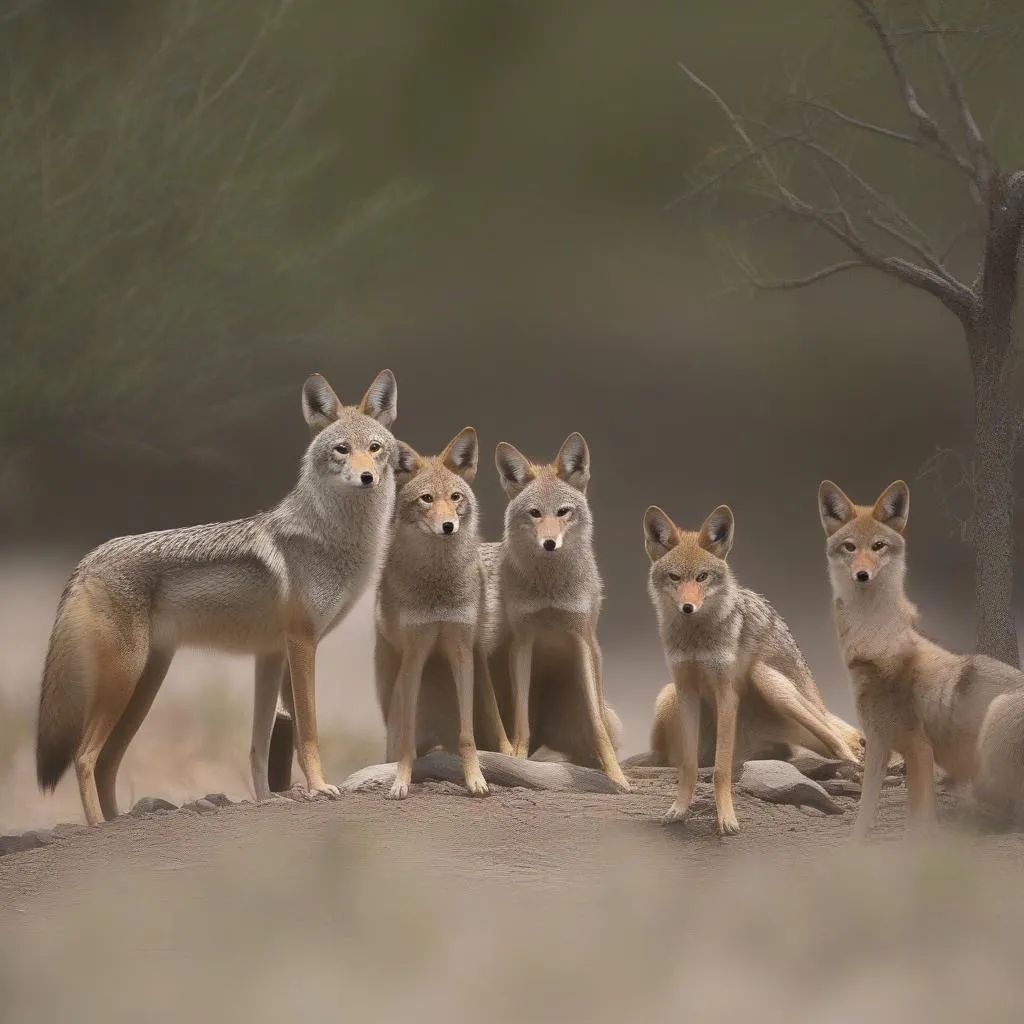 Coyote Family Group