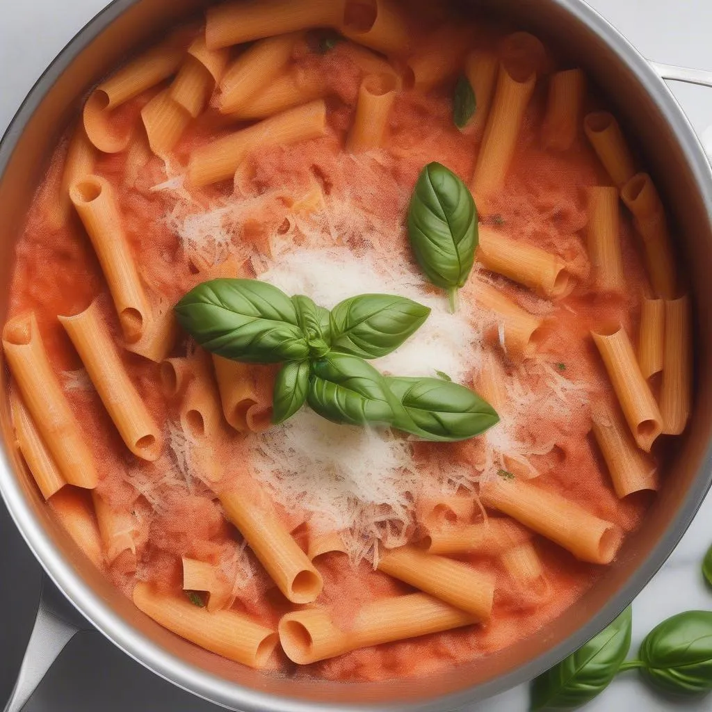 Creamy Tomato Pasta in a pot