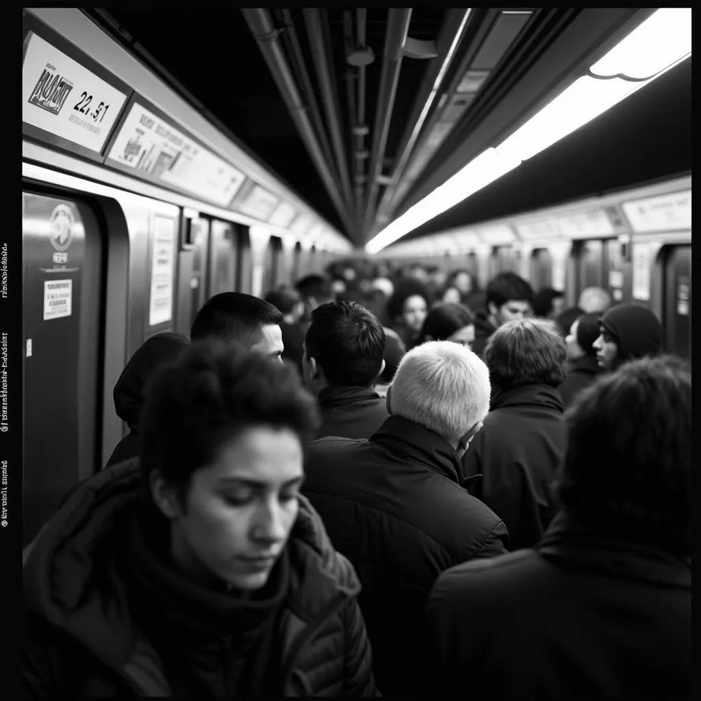 Crowded Subway Platform