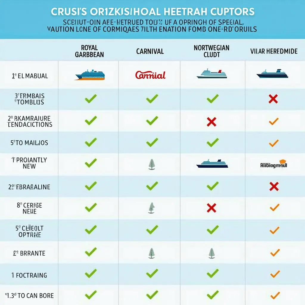 Comparing different cruise ships