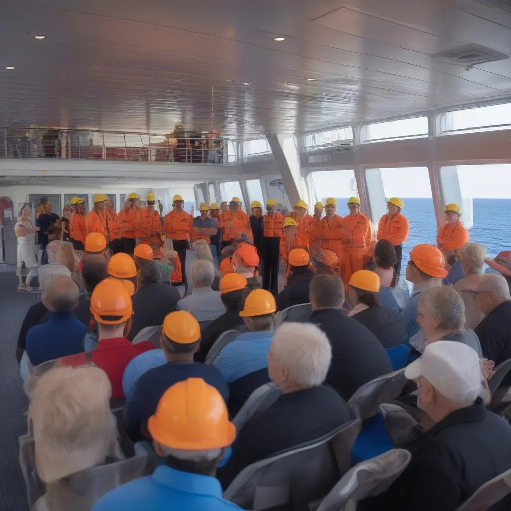 Cruise Ship Passengers Attending Safety Drill