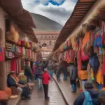 Vibrant market scene in Cusco, Peru