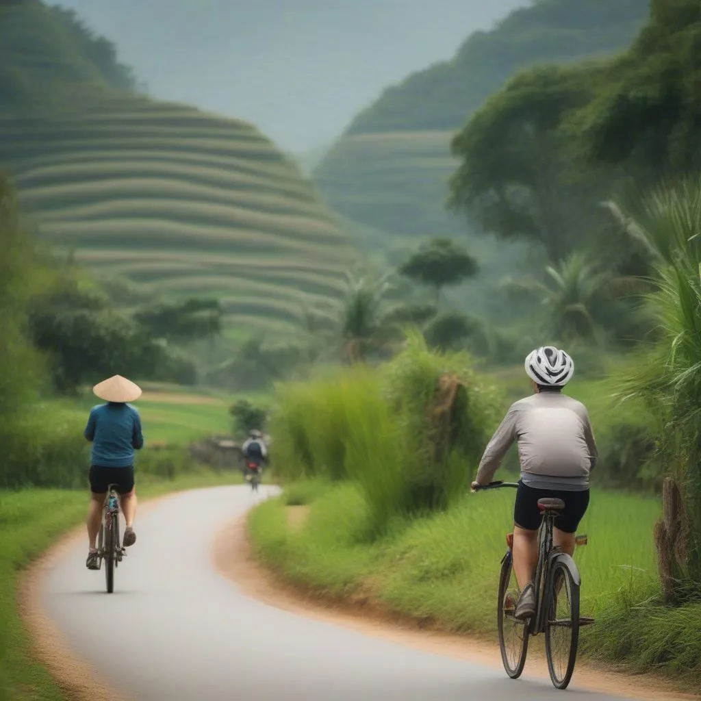 cyclist exploring Vietnam