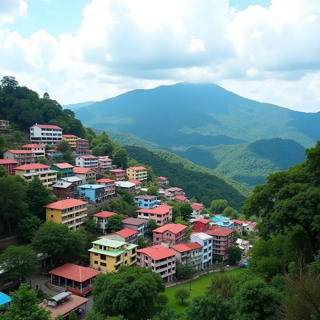 Panoramic view of Da Lat cityscape