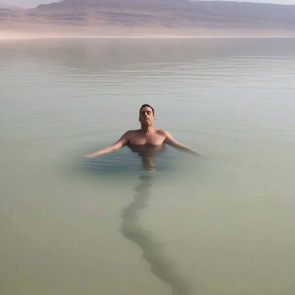 Floating in the Dead Sea