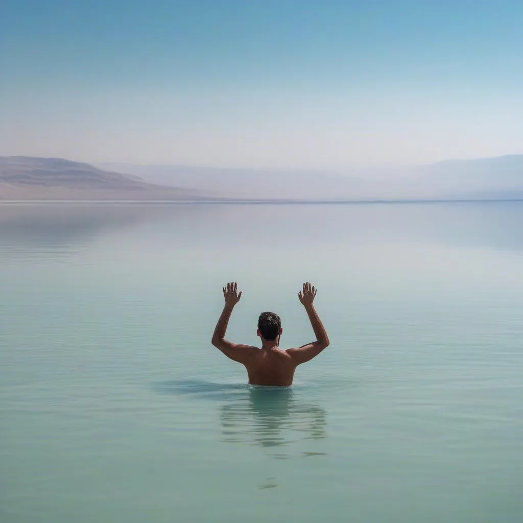 Floating in the Dead Sea