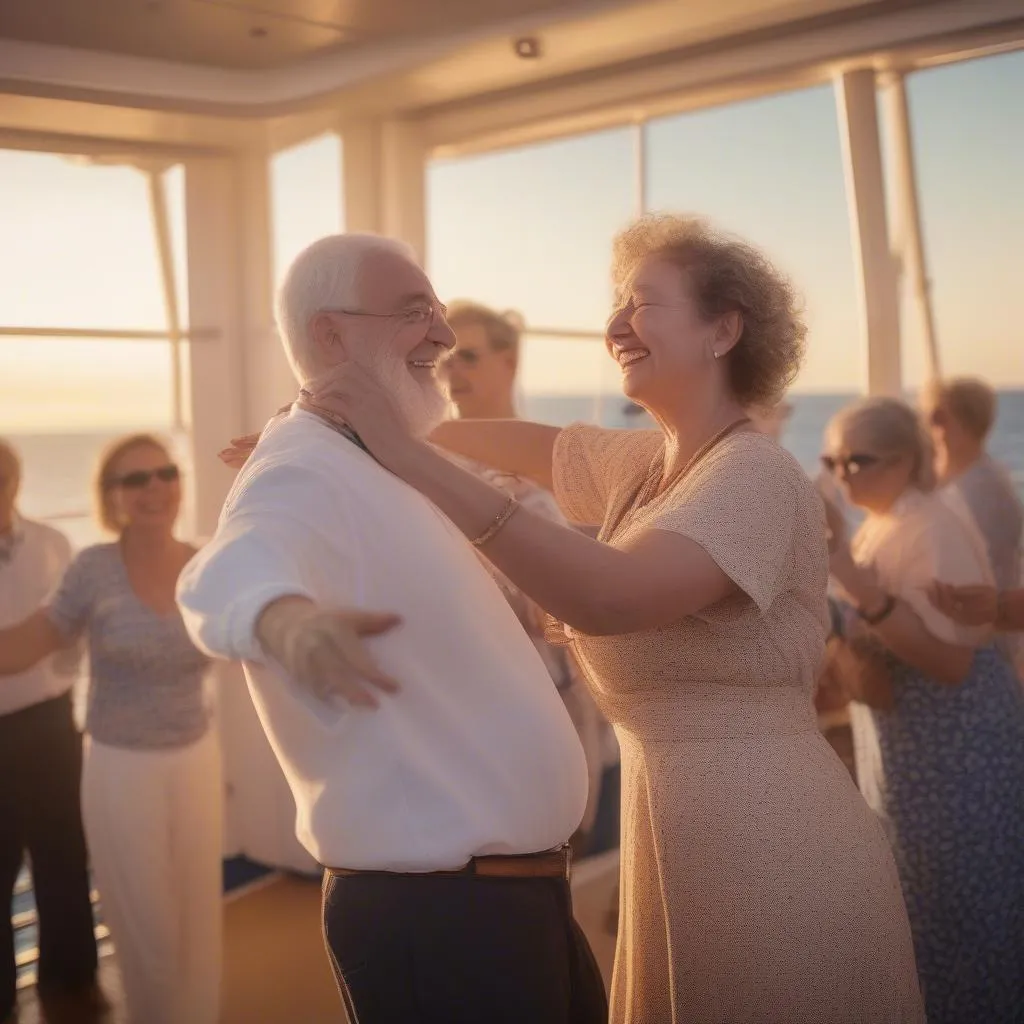 Deaf couple enjoying a cruise with deaf-friendly entertainment