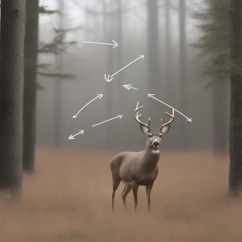 Deer using wind to locate a mate