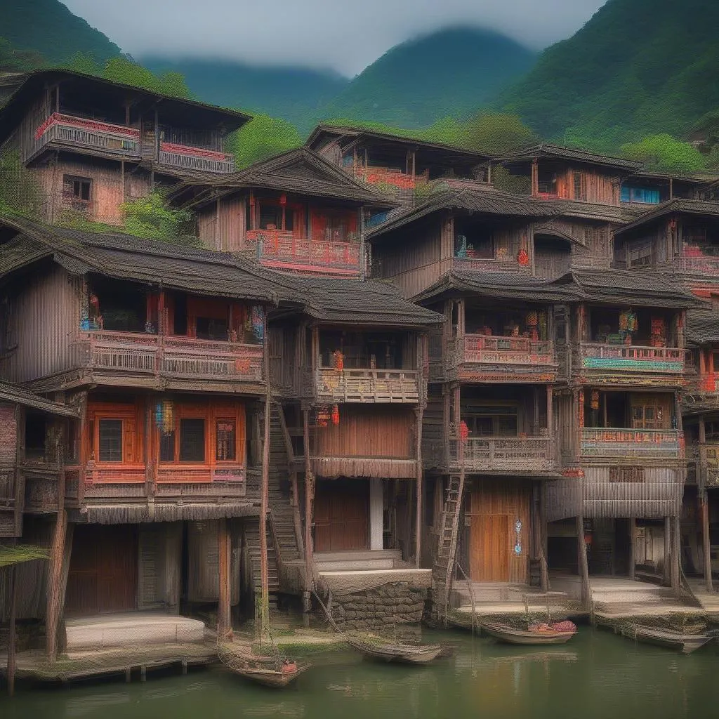 Traditional Miao Stilt Houses