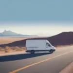 Delivery Van on Desert Highway