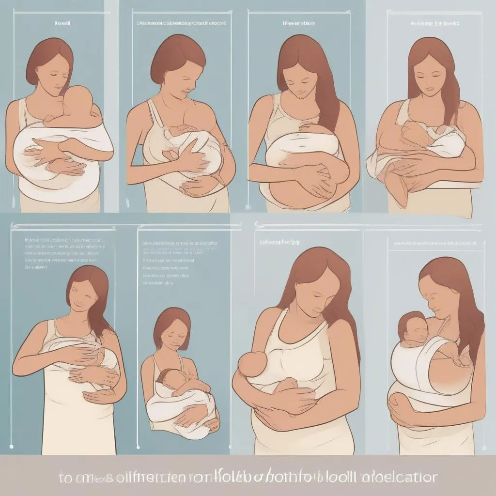 Various breastfeeding positions for mothers