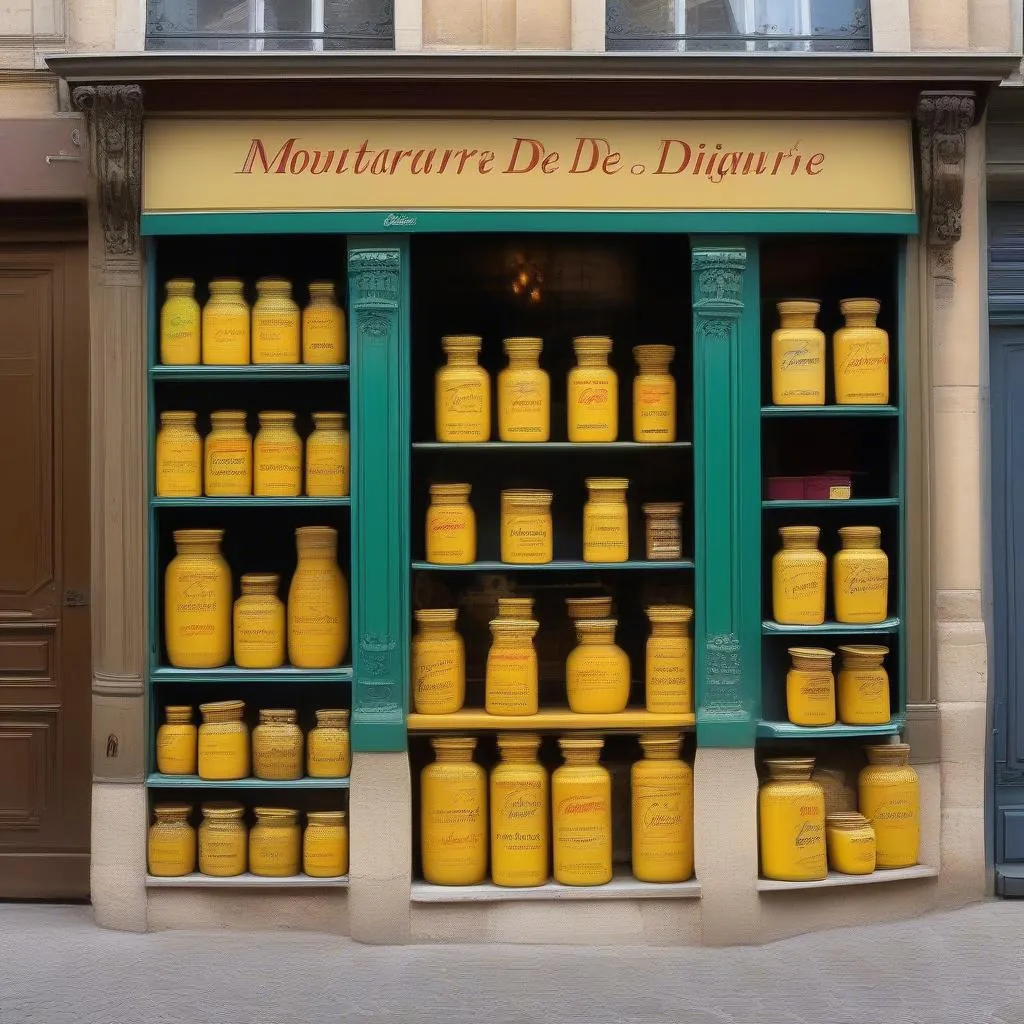 Authentic Dijon mustard shop in France