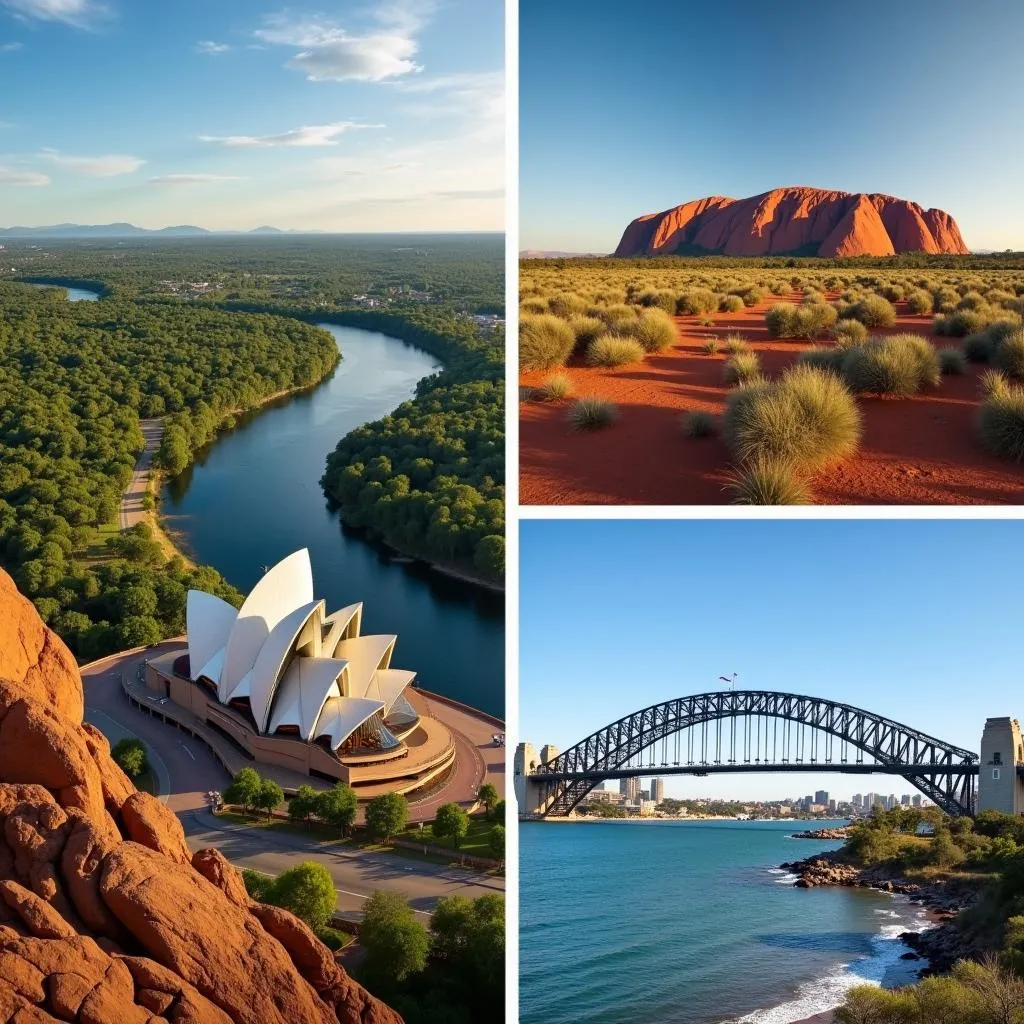 Diverse Australian landscapes collage