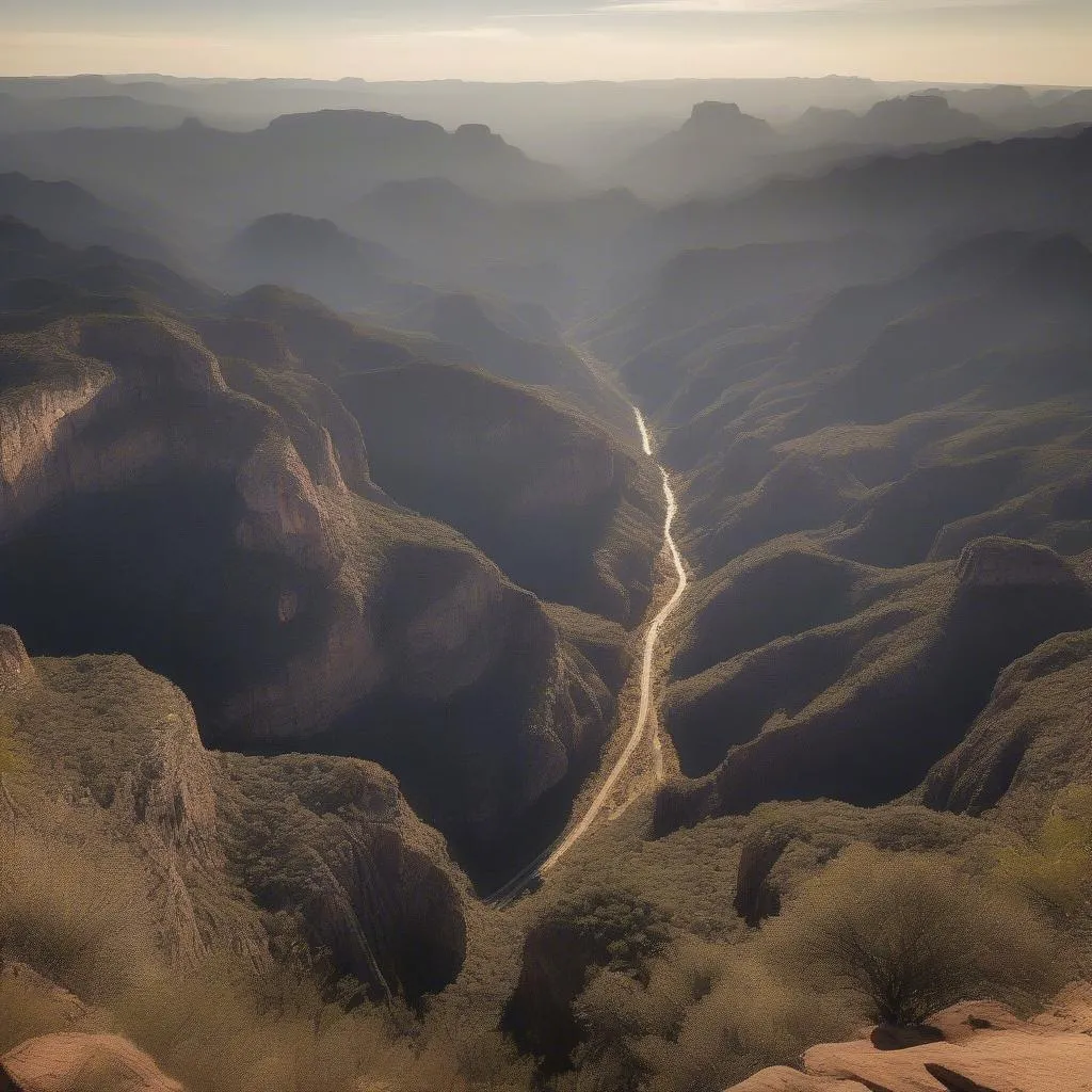 Panoramic view of Copper Canyon from Divisadero