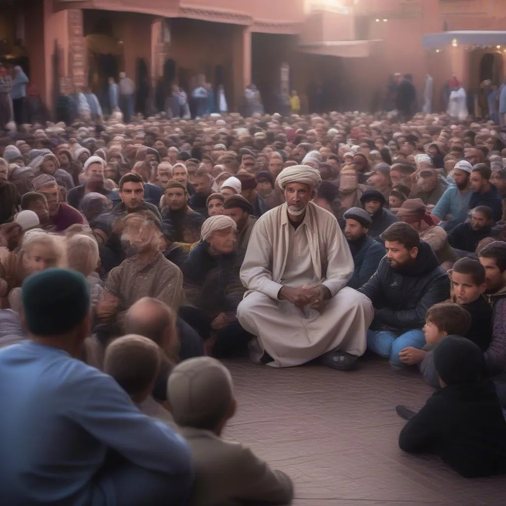 Storyteller in Djemaa el-Fna, Marrakech