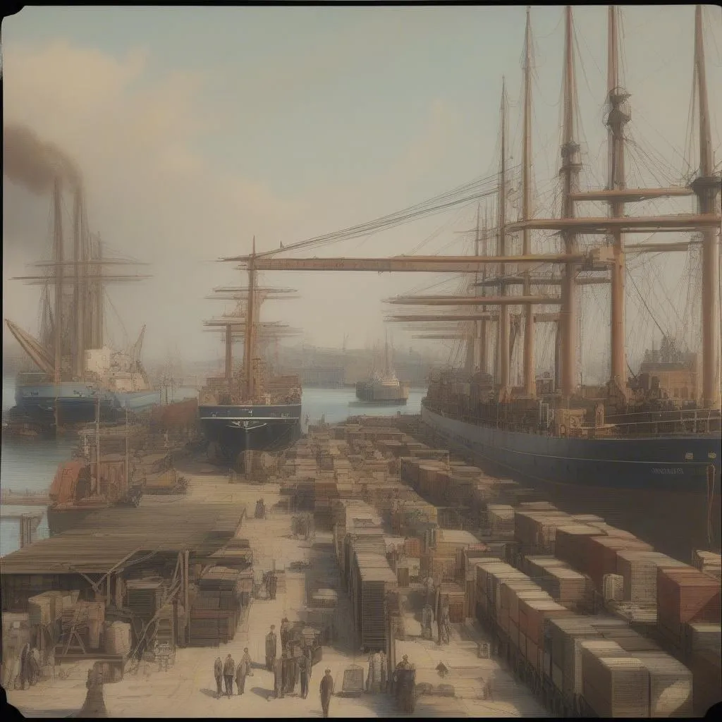 Bustling Docks