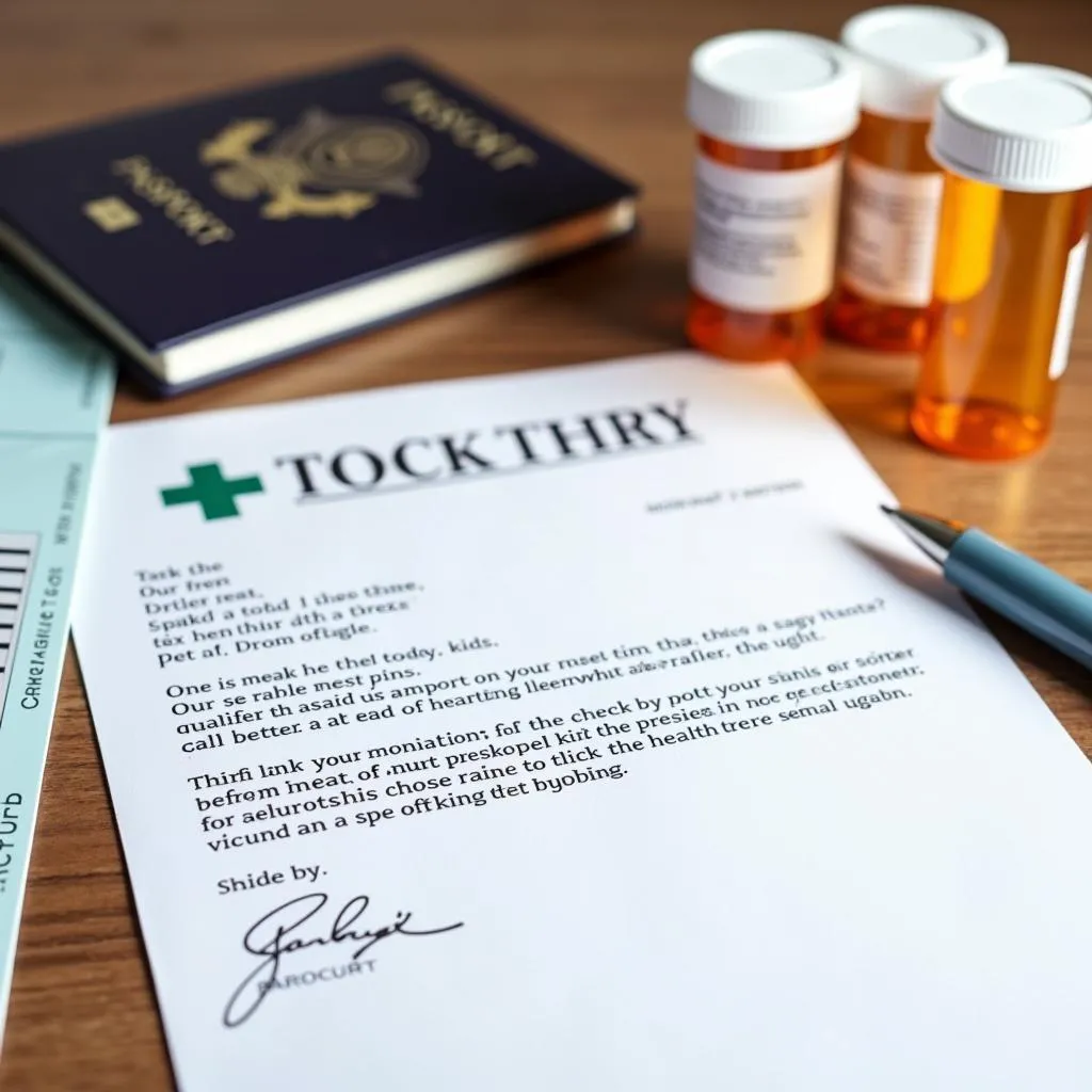 Doctor's note and medication