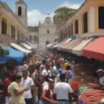 Busy Market in Santo Domingo