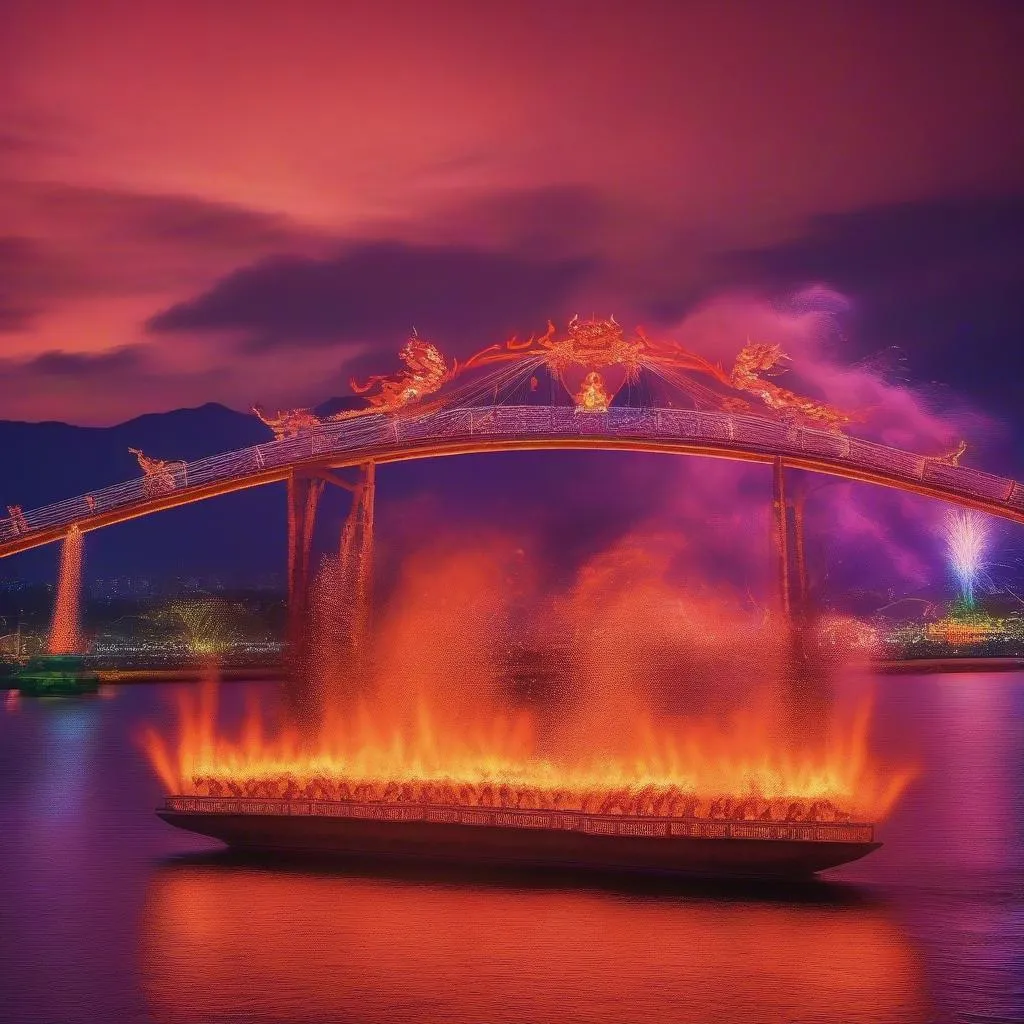 Dragon Bridge Da Nang Fire Show