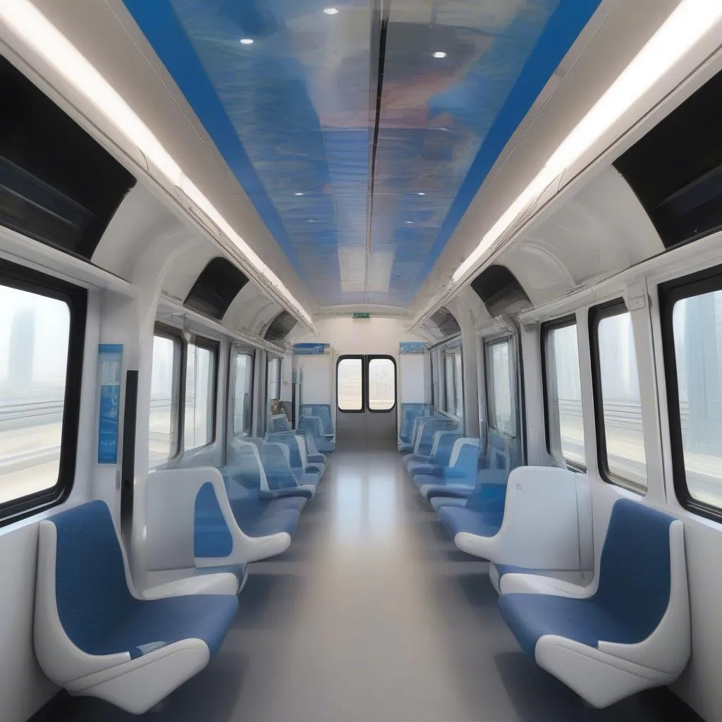 Modern interior of Dubai metro