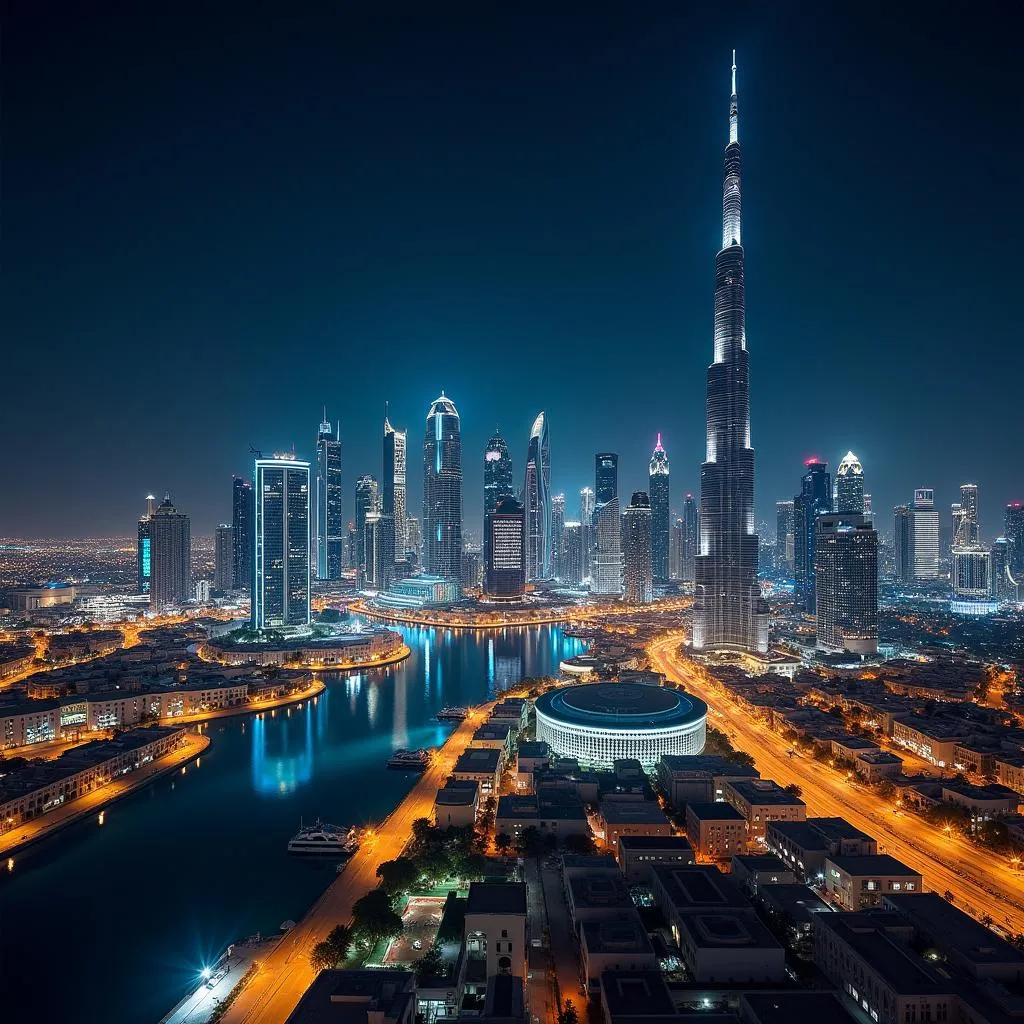 Dubai Skyline at Night