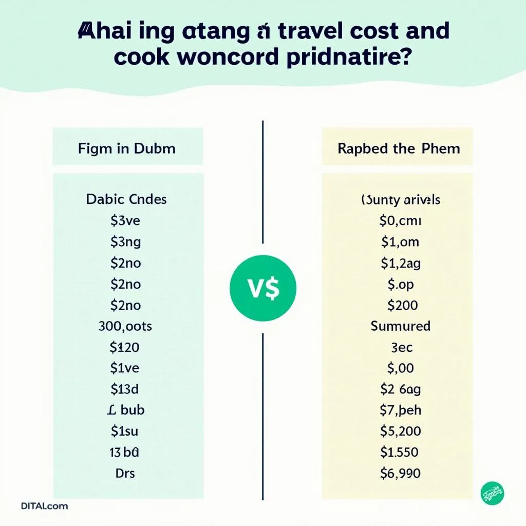 Dubai Travel Costs Comparison