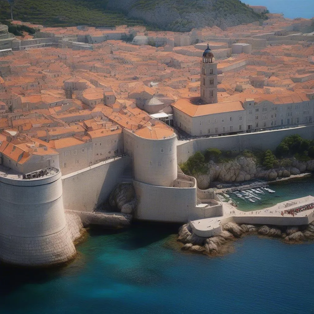 Dubrovnik Old Town with ancient city walls