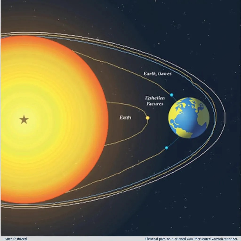 Earth's Elliptical Orbit with Perihelion and Aphelion