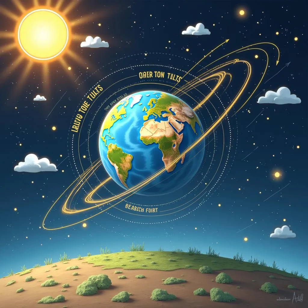 Earth's tilted axis and its relation to seasons