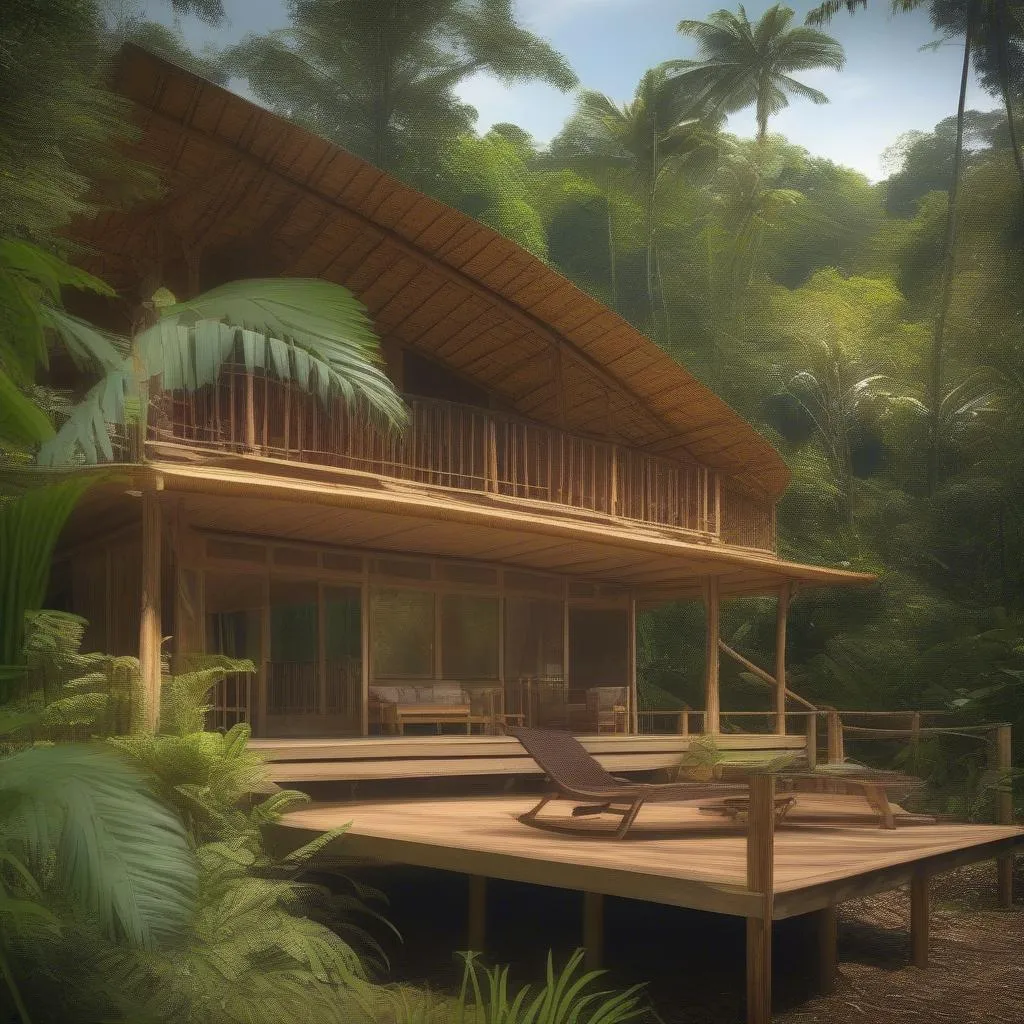 eco-friendly lodge in the jungle