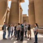 Group tour exploring ancient Egypt