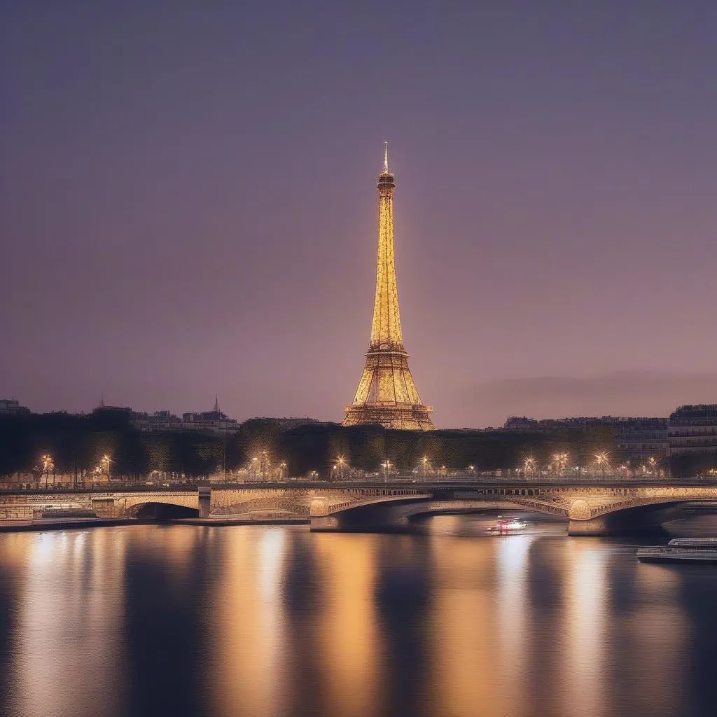 Eiffel Tower Night View