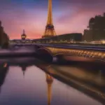 Eiffel Tower at dusk