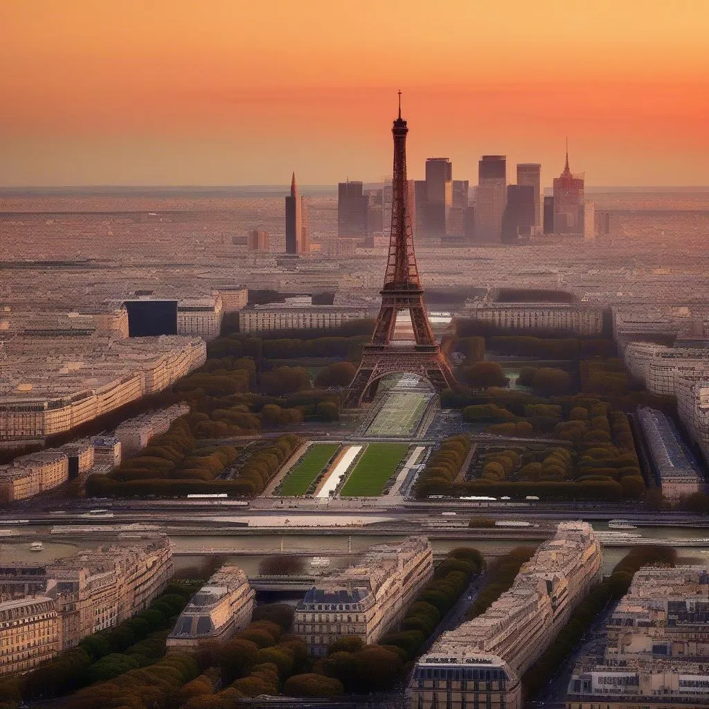 Eiffel Tower at Sunset