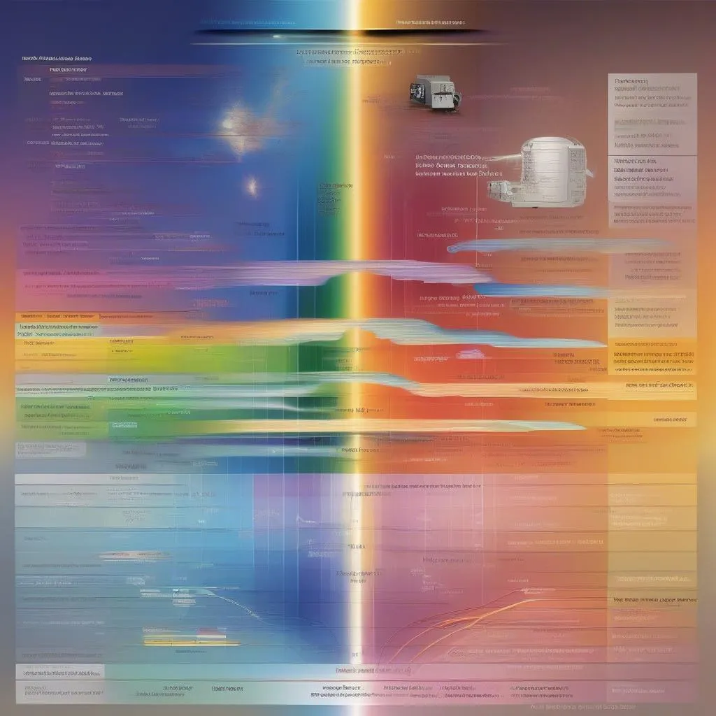 Electromagnetic spectrum showing different types of waves