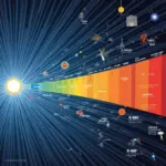 Electromagnetic spectrum with wavelengths and examples.