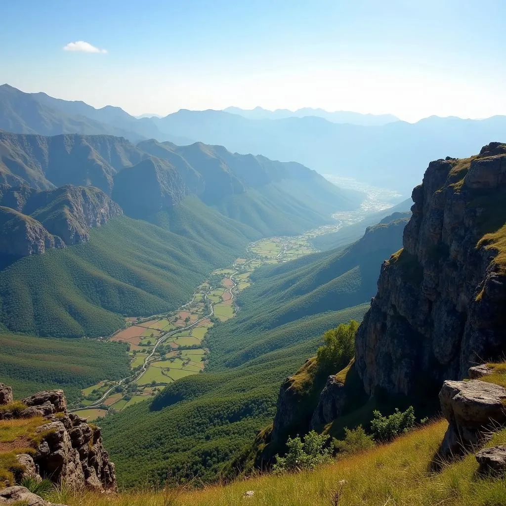 Ethiopian landscape with Simien Mountains