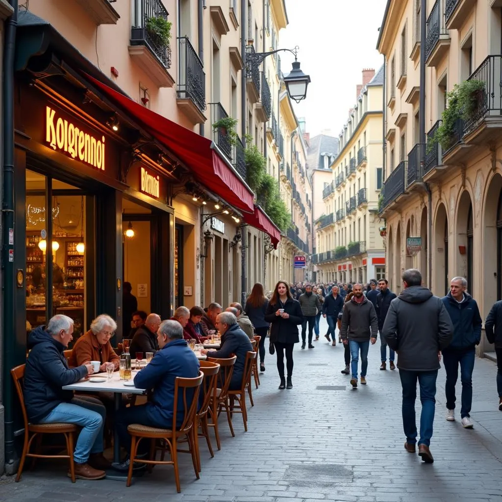 Outdoor cafe in a European city