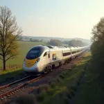 Eurostar train traveling from London to Paris